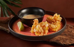 Креветки в миндале, японский соус